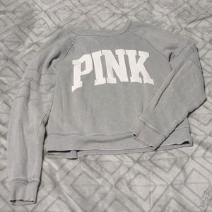 Victoria's Secret PINK grey crew neck sweater